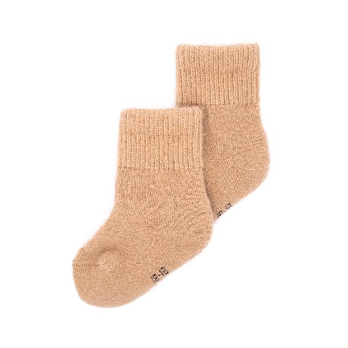 Beige woollen socks for children